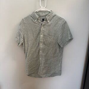 J. Crew Factory Light Gray Linen Button Down Shirt
